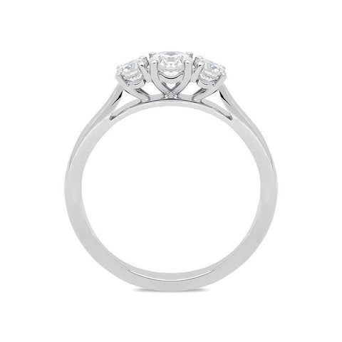 18ct White Gold 0.53ct Diamond Brilliant Cut Trilogy Ring, FEU-1316.