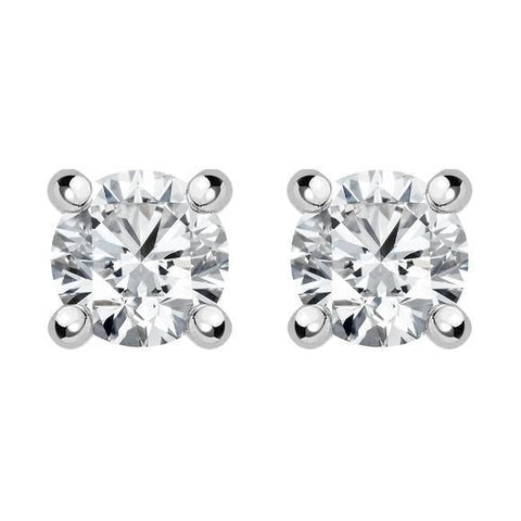 18ct White Gold 0.54ct Diamond Brilliant Cut Stud Earrings, FEU-1406.