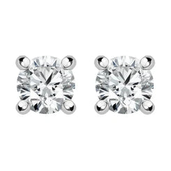 18ct White Yellow Gold 0.50ct Diamond Solitaire Stud Earrings