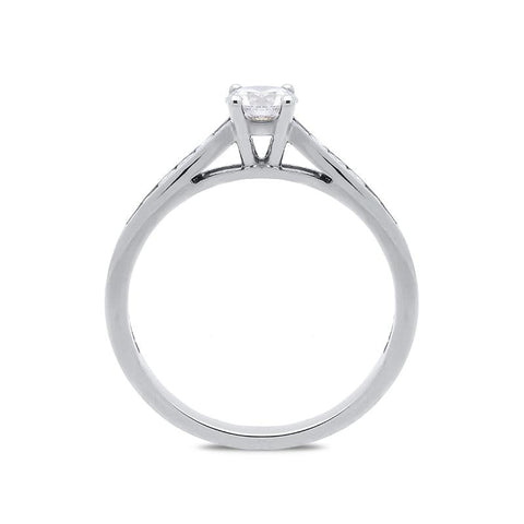 18ct White Gold 0.70ct Diamond Brilliant Cut Solitaire Ring, FEU-682.
