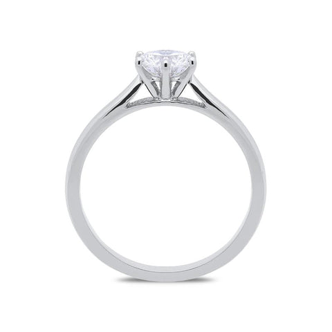 18ct White Gold 0.71ct Diamond Brilliant Cut Solitaire Ring, FEU-648.