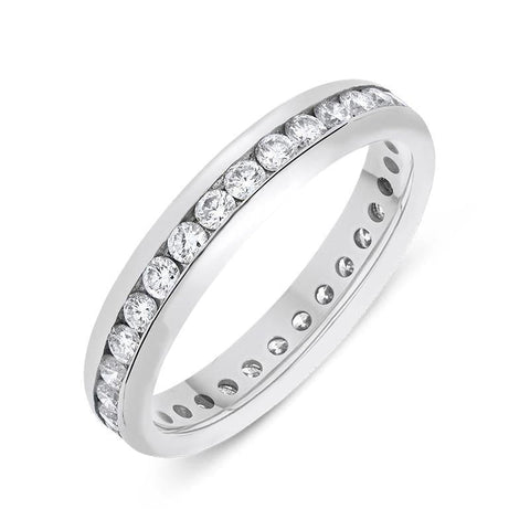 18ct White Gold 0.79ct Diamond Brilliant Cut Channel Set Eternity Ring FEU-831