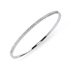 18ct White Gold 0.92ct Diamond Bangle, B1120.