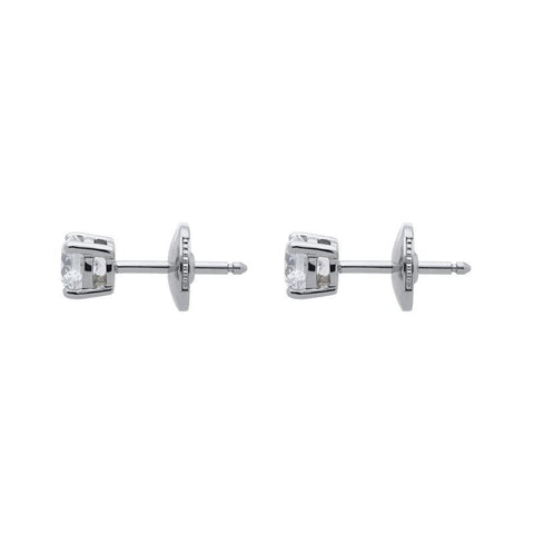 18ct White Gold 1.03ct Diamond Solitaire Stud Earrings, FEU-1426.