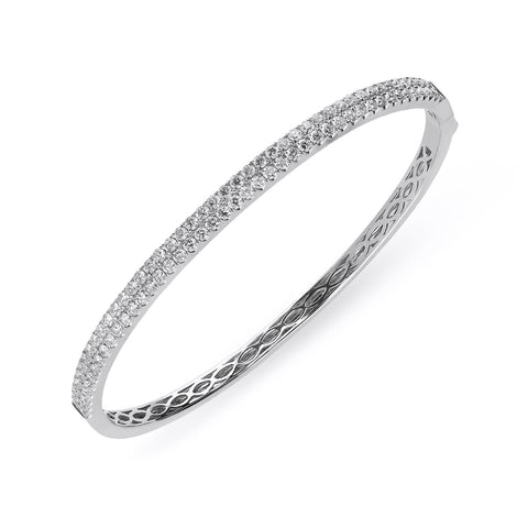 18ct White Gold 1.87ct Diamond Bangle, G00190.