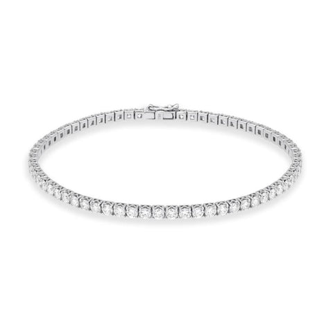 18ct White Gold 3.83ct Diamond Tennis Bracelet, B1017.