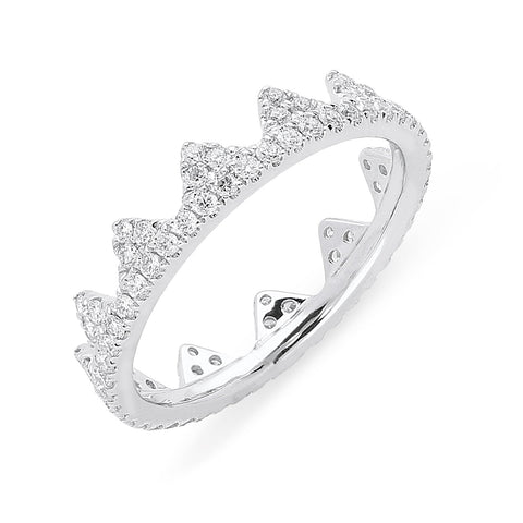18ct White Gold Diamond Geometric Stacking Ring, R1141.