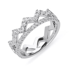 18ct White Gold 0.69ct Diamond Zigzag Stacking Ring