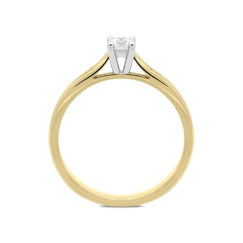 18ct Yellow Gold 0.25ct Diamond Brilliant Cut Solitaire Ring, FEU-745.