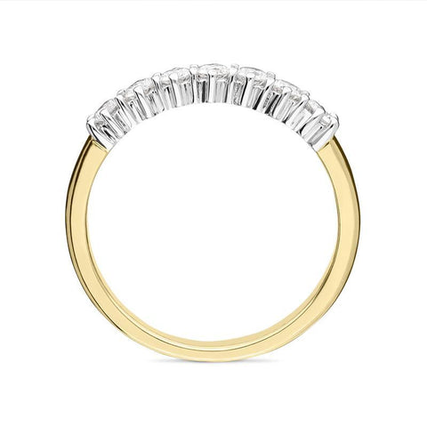 18ct Yellow Gold 0.35ct Diamond Half Eternity Ring FEU-2190