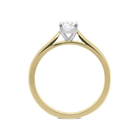18ct Yellow Gold 0.53ct Diamond Solitaire Ring, FEU-714.