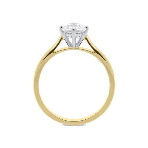 18ct Yellow Gold 0.62ct Diamond Solitaire Ring, FEU-715.