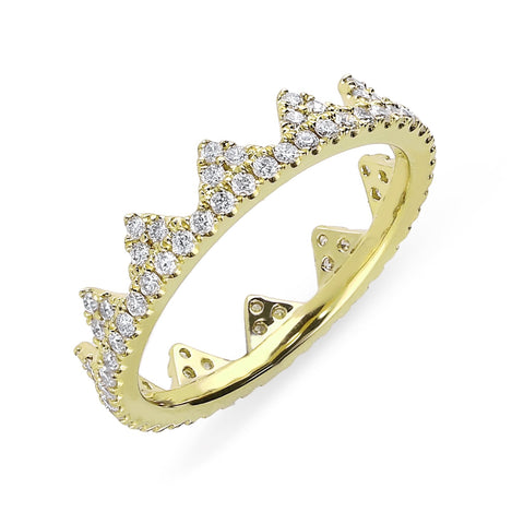 18ct Yellow Gold Diamond Geometric Stacking Ring, R02206.