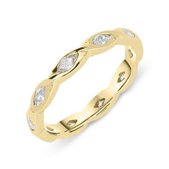 18ct Yellow Gold Diamond Marquise Eternity Ring. BNN-147