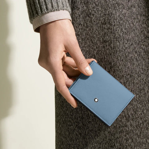 Montblanc Soft Trio 4cc Smoky Blue Card Holder