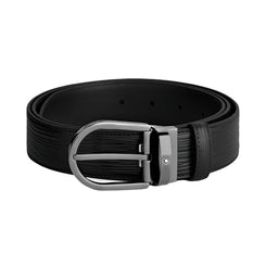 Montblanc Horseshoe Buckle Black 35mm Leather Belt