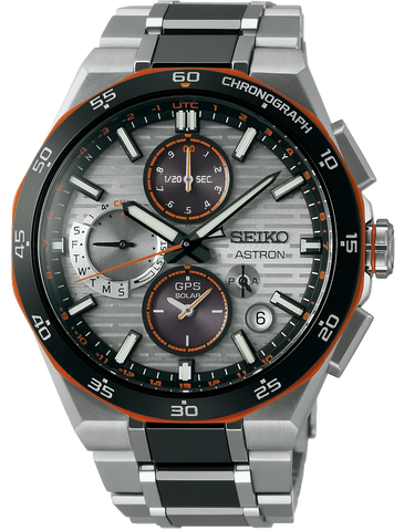 Seiko Astron Future Innovation Orange Accent GPS Solar Limited Edition Watch SSH183J1
