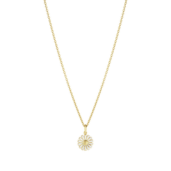 Georg Jensen Daisy 18ct Yellow Gold Plated White Enamel Necklace
