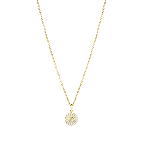 Georg Jensen Daisy 18ct Yellow Gold Plated White Enamel Necklace