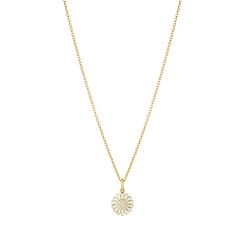 Georg Jensen Daisy 18ct Gold Plated Diamond and White Enamel Necklace