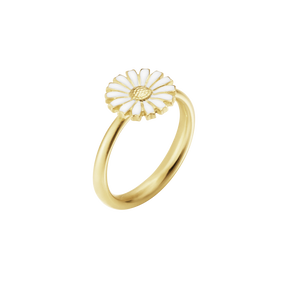 Georg Jensen Daisy 18ct Yellow Gold Plated White Enamel Ring