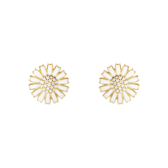 Georg Jensen Daisy 18ct Yellow Gold Plated 0.10ct Diamond and Enamel Stud Earrings