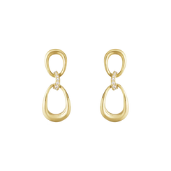 Georg Jensen Offspring 18ct Yellow Gold Diamond Earrings