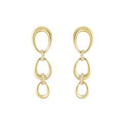 Georg Jensen Offspring 18ct Yellow Gold 0.11ct Diamond Drop Earrings
