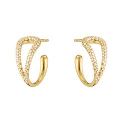 Georg Jensen Mercy 18ct Yellow Gold 0.41ct Diamond Hoop Earrings