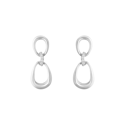 Georg Jensen Offspring Sterling Silver Diamond Earrings
