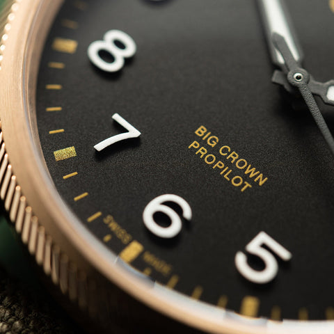 Oris Big Crown ProPilot Big Date Bronze Watch with black dial, textile strap