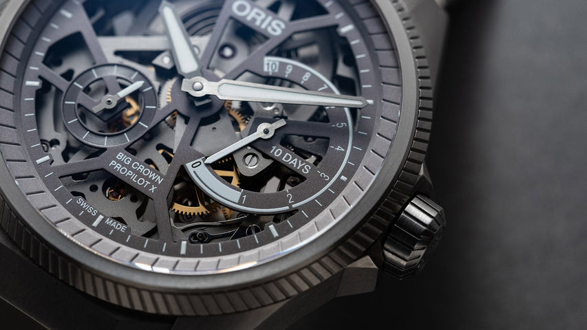 Oris Big Crown ProPilot X Calibre 115 Skeleton Leather Watch with leather strap, titanium case
