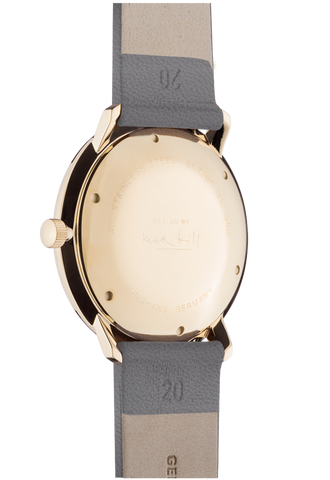 Junghans Max Bill Automatic Watch with silver dial, leather strap, rose gold case