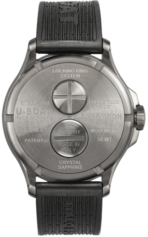 U-Boat Darkmoon 44 Black SS Watch