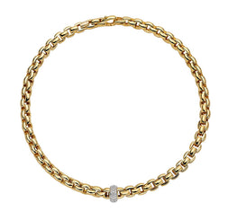 Fope Eka 18ct Yellow Gold 0.58ct Diamond Necklace, 607C/PAVE.