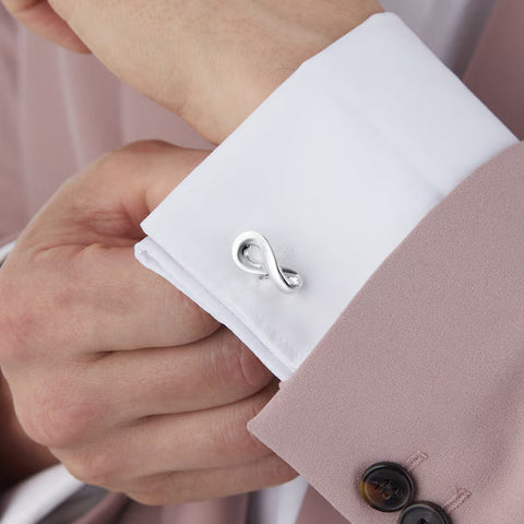 Geoeg Jensen Mens Classic Silver Infinity Cufflinks