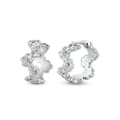 Clogau Nature's Wonder Sterling Silver Forget-Me-Not Huggie Hoop Earrings