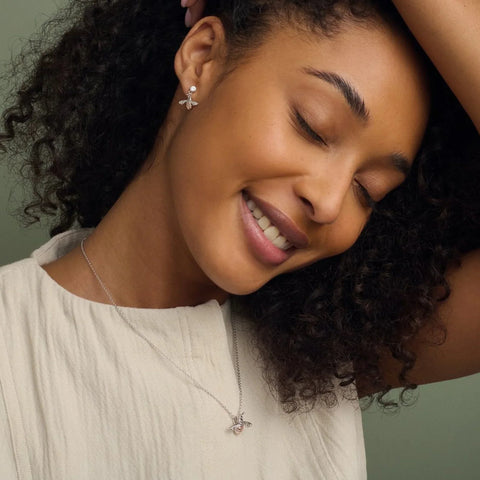 Clogau Nature's Wonder Sterling Silver Honey Bee Drop Earrings with Topaz