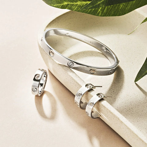 Clogau Insignia Sterling Silver Bangle with Topaz