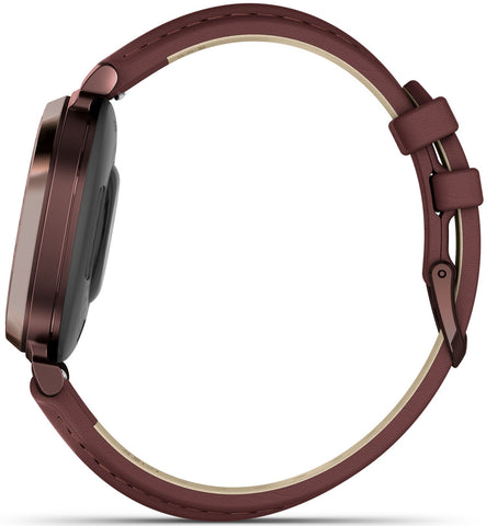Garmin Lily 2 Classic Dark Bronze & Mulberry Leather Watch