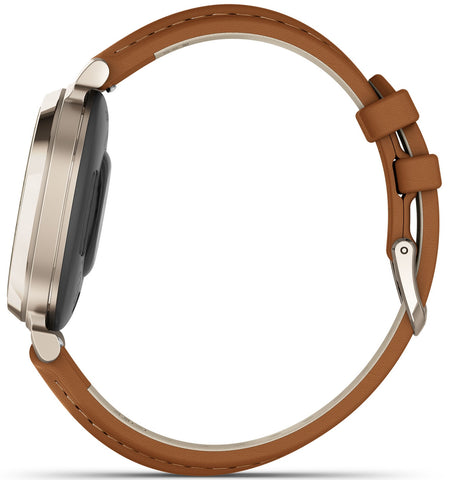 Garmin Lily 2 Classic Cream Gold & Tan Leather Watch