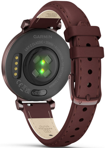 Garmin Lily 2 Classic Dark Bronze & Mulberry Leather Watch