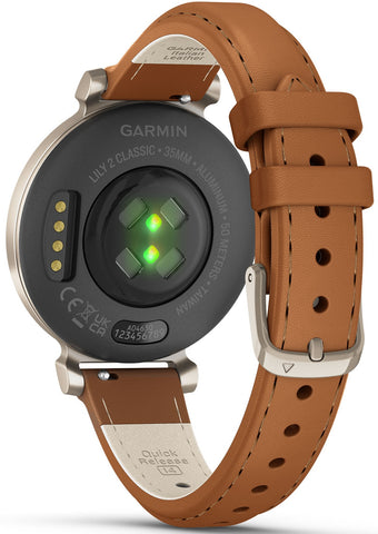 Garmin Lily 2 Classic Cream Gold & Tan Leather Watch