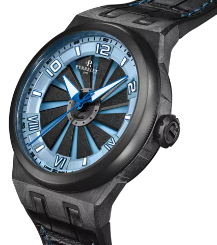 Perrelet Turbine Carbon Ice Blue Watch