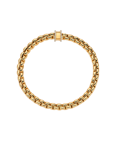 Fope 18ct Yellow Gold 0.17ct Diamond Pavé Flex'it Bracelet