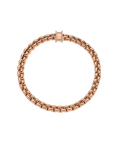 Fope 18ct Rose Gold 0.17ct Diamond Pavé Flex'it Bracelet