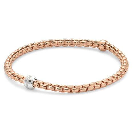 Fope Eka Tiny 18ct Rose Gold 0.07ct Diamond Bracelet, 733B/BBR.
