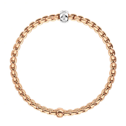 Fope Eka Tiny 18ct Rose Gold 0.07ct Diamond Bracelet, 733B/BBR.