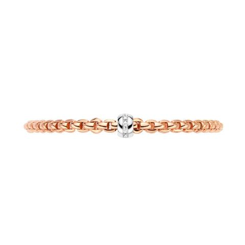 Fope Eka Tiny 18ct Rose Gold 0.07ct Diamond Bracelet, 733B/BBR.