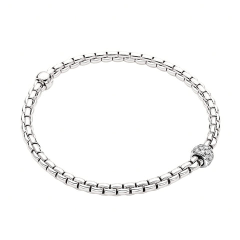 Fope Eka Tiny 18ct White Gold 0.19ct Diamond Bracelet, 733B/PAVE.